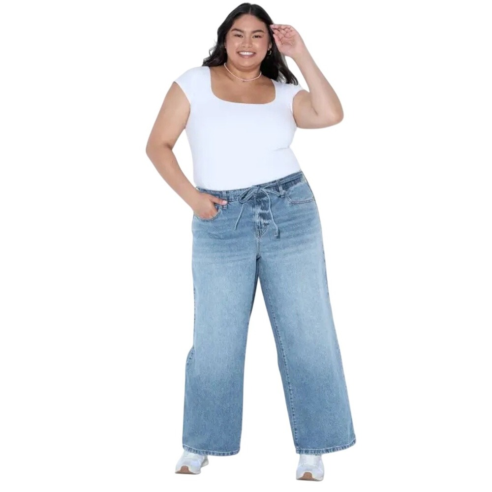 Wild Fable Women's Blue Low-Rise Baggy Rigid Denim Jeans Size 16 Reg